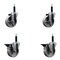 Service Caster 4'' Semi Steel Wheel Swivel 3/4'' Expanding Stem Caster Set 2 Brakes, 4PK SCC-EX20S414-SSS-2-PLB-2-34 - alternate 1